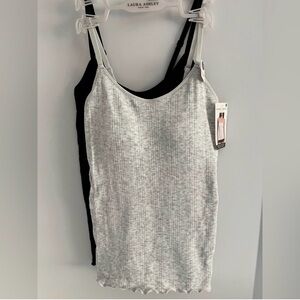 Laura Ashley Ribbed Seamless Layering Camis - set of 2 - NWT